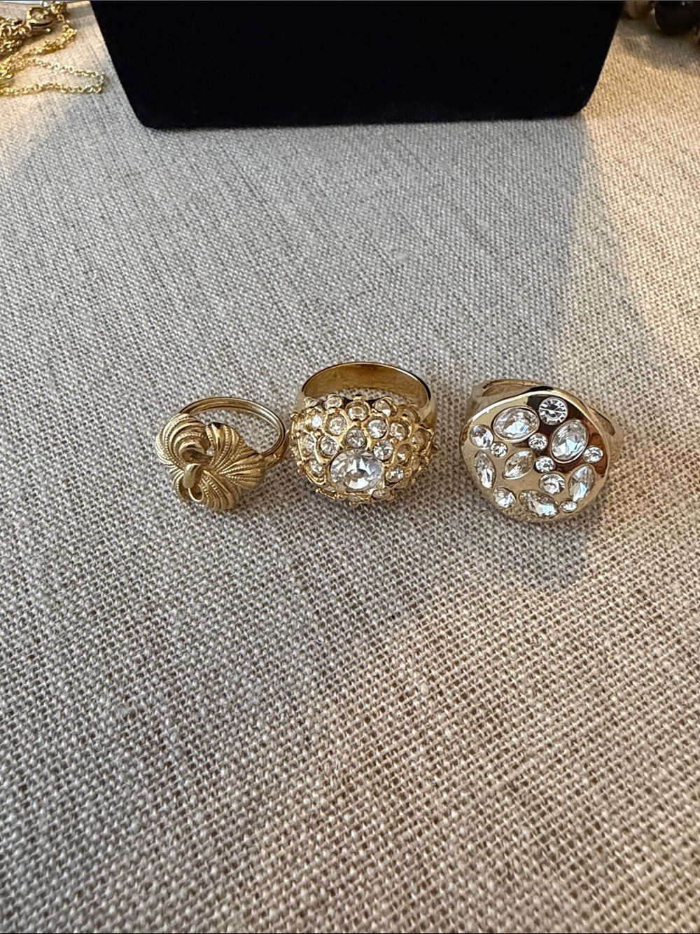 Avon Gold Ring with Clear Crystal Accents